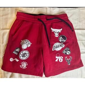 XS Red with White NBA Logo Basketball Shorts Size XS Men/Women/Teens